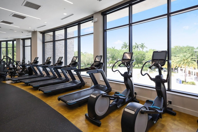 gym with visible vents and plenty of natural light