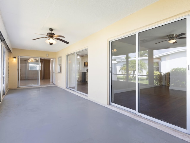 view of patio with a ceiling fan
