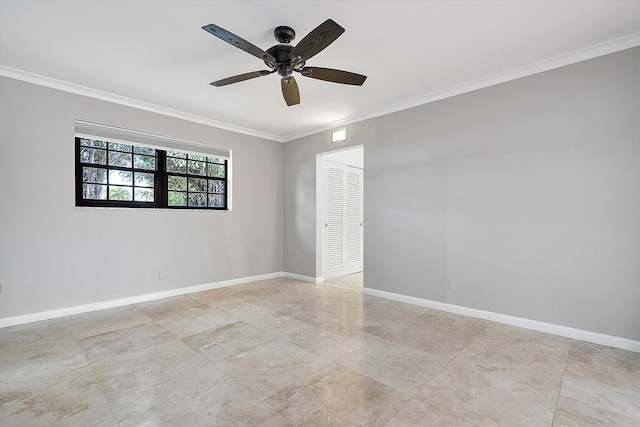 4800 Harrison St, Hollywood, FL 33021 - unfurnished room featuring crown molding, a ceiling fan, and baseboards