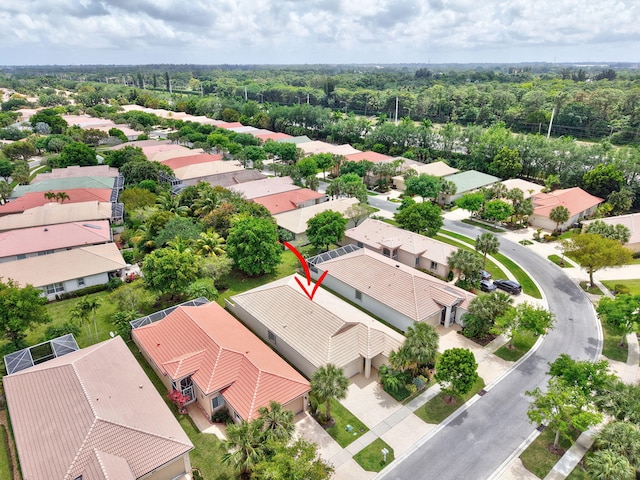 drone / aerial view with a residential view