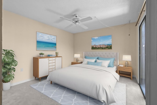 3203 Meridian Way N Unit D, Palm Beach Gardens, FL 33410 - bedroom featuring light colored carpet, ceiling fan, and baseboards
