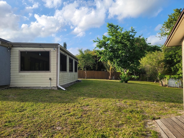 view of yard with fence
