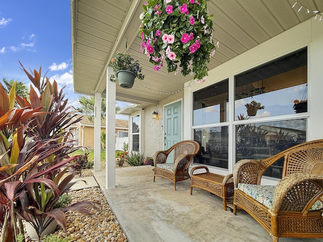 view of patio featuring covered porch