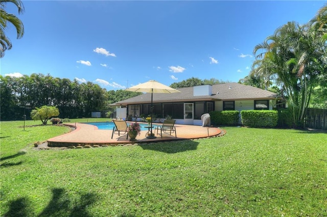 1090 31st Ave, Vero Beach, FL 32960 - exterior space with fence, an outdoor pool, and a patio area
