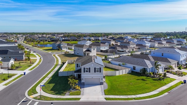 aerial view with a residential view