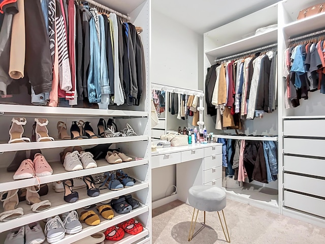view of walk in closet