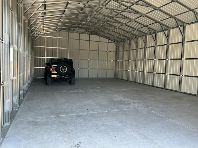 garage featuring metal wall