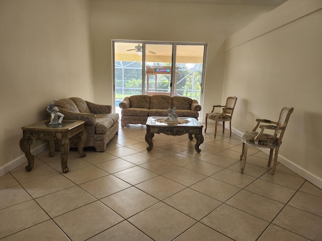 22234 Collington Dr, Boca Raton, FL 33428 - living room featuring baseboards and light tile patterned floors