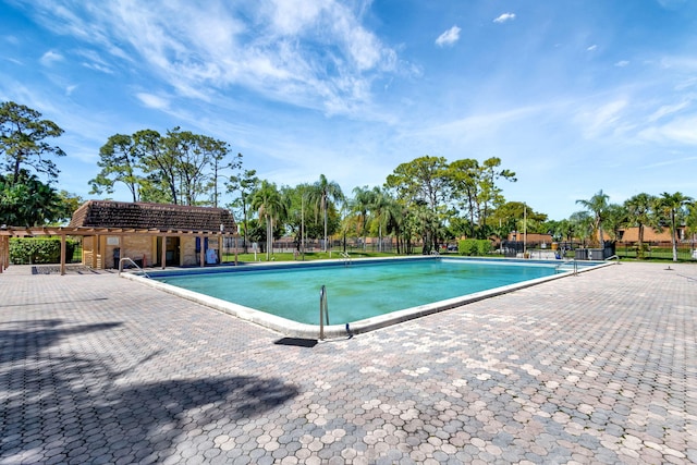 pool featuring fence