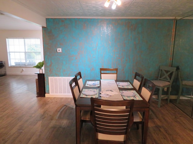 5372 Pine Cir, Coral Springs, FL 33067 - dining space with wood finished floors, an ornate ceiling, crown molding, and baseboards