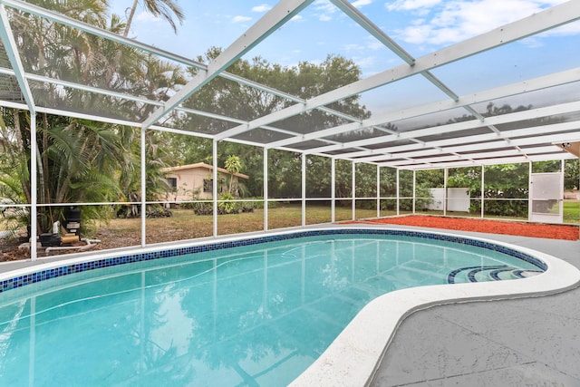 pool with glass enclosure