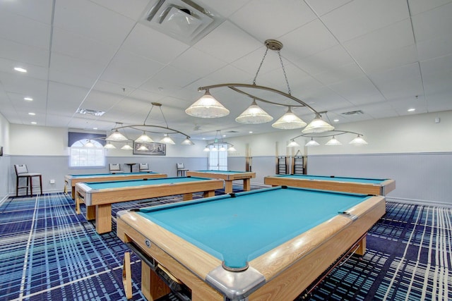 5115 Europa Dr Unit P, Boynton Beach, FL 33437 - rec room featuring carpet, visible vents, and pool table