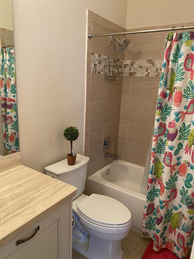 8481 NW 51st Ter, Doral, FL 33166 - full bathroom with shower / bath combo, toilet, tile patterned flooring, and vanity