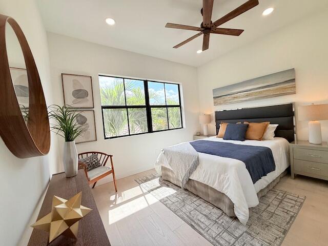 9387 Satinleaf Pl, Parkland, FL 33076 - bedroom with recessed lighting and a ceiling fan
