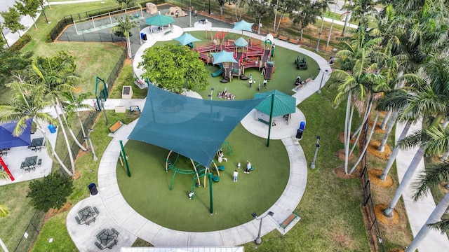 aerial view of a community park