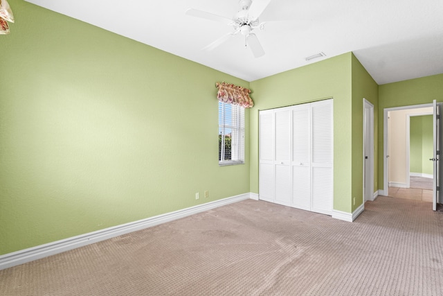 6346 San Michel Way, Delray Beach, FL 33484 - unfurnished bedroom featuring a closet, carpet flooring, baseboards, and a ceiling fan