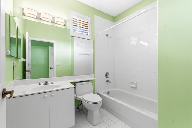 6346 San Michel Way, Delray Beach, FL 33484 - full bathroom with vanity, toilet, tile patterned flooring, and washtub / shower combination