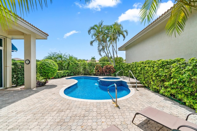 6346 San Michel Way, Delray Beach, FL 33484 - view of pool featuring a patio area and a pool with connected hot tub