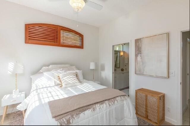12624 Mallet Cir, Wellington, FL 33414 - bedroom featuring a ceiling fan and ensuite bathroom
