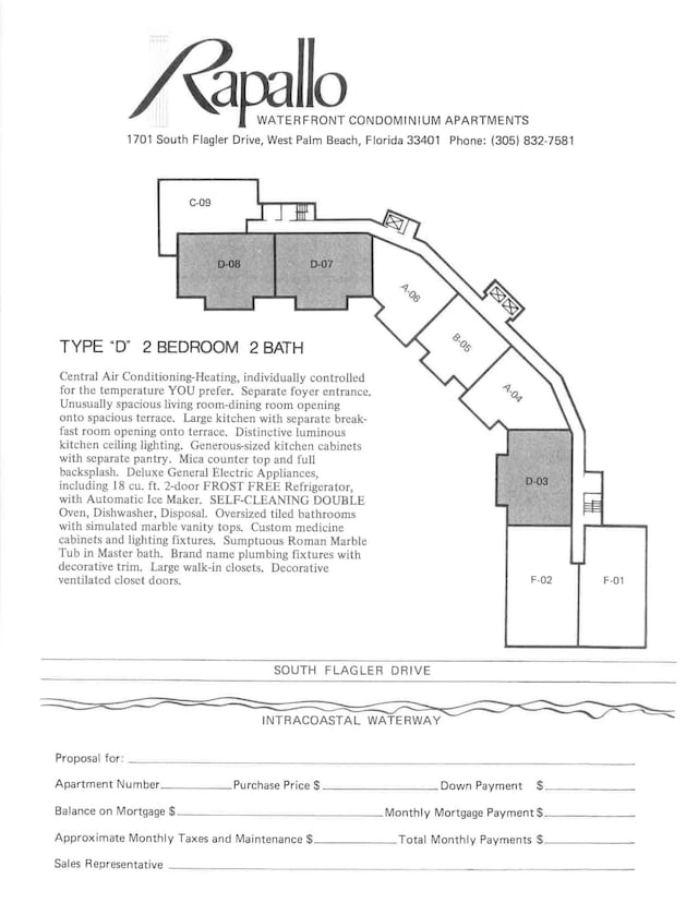 1701 S Flagler Dr Unit 1207, West Palm Beach, FL 33401 - room layout