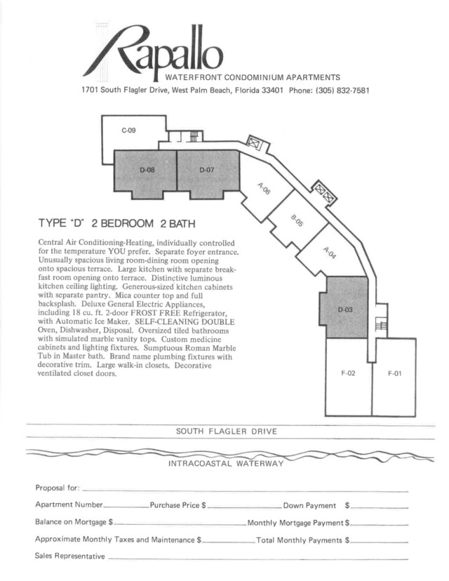 1701 S Flagler Dr Unit 1207, West Palm Beach, FL 33401 - floor plan / room layout