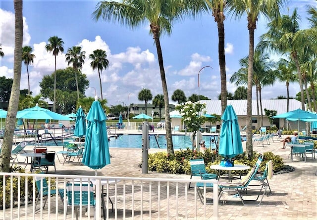 view of pool with fence