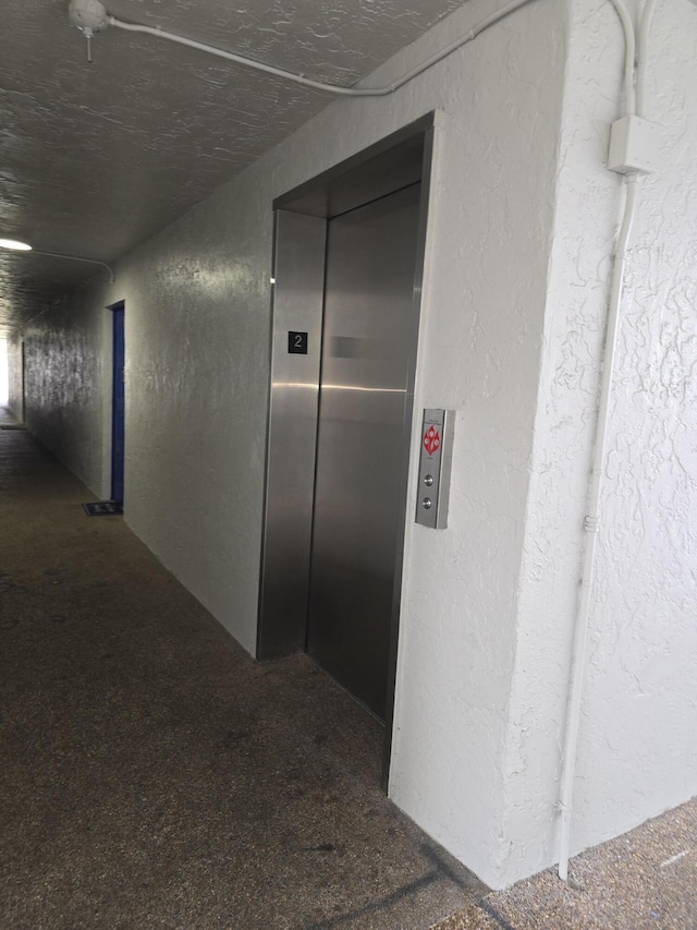 hall featuring elevator