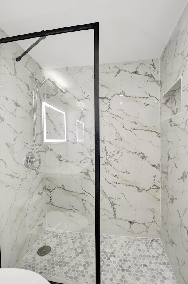 373 Piedmont H, Delray Beach, FL 33484 - bathroom with a marble finish shower