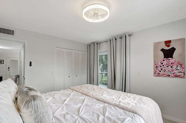 373 Piedmont H, Delray Beach, FL 33484 - bedroom with a closet and visible vents