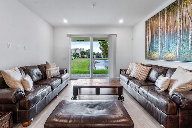 7113 Peters Ln, Delray Beach, FL 33446 - living room featuring wood finish floors and recessed lighting