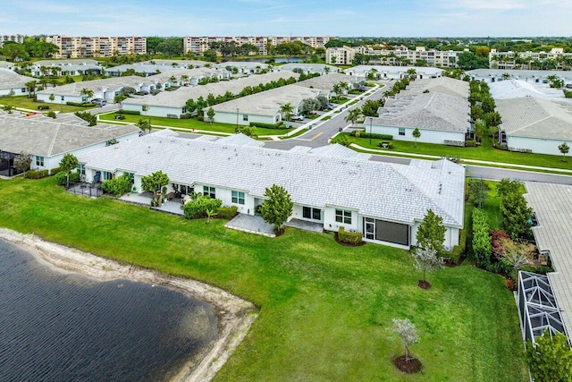 7113 Peters Ln, Delray Beach, FL 33446 - bird's eye view featuring a water view and a residential view