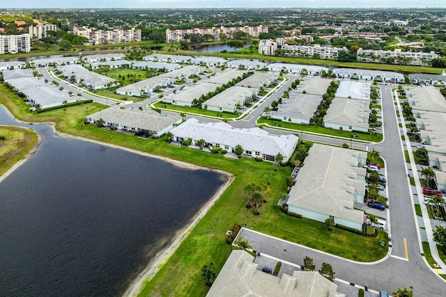 7113 Peters Ln, Delray Beach, FL 33446 - drone / aerial view with a water view
