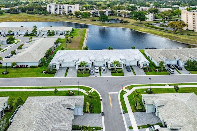 7113 Peters Ln, Delray Beach, FL 33446 - drone / aerial view with a water view and a residential view