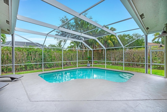 pool featuring a patio and a lanai