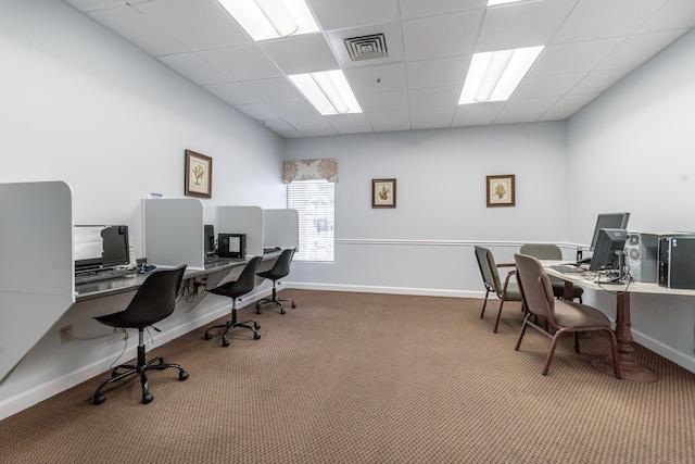 230 NE 26th Ave Unit 1030, Boynton Beach, FL 33435 - carpeted office featuring baseboards, visible vents, and a drop ceiling