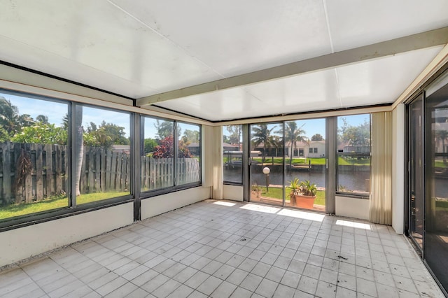 1746 W Terrace Dr, Lake Worth, FL 33460 - unfurnished sunroom with a water view