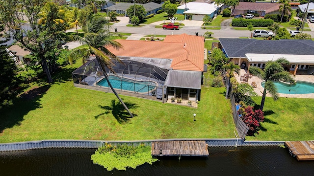 1746 W Terrace Dr, Lake Worth, FL 33460 - aerial perspective of suburban area featuring a pool area and a large body of water