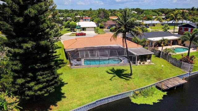 1746 W Terrace Dr, Lake Worth, FL 33460 - aerial perspective of suburban area with a pool area and a nearby body of water