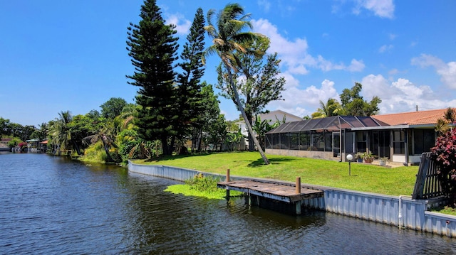 1746 W Terrace Dr, Lake Worth, FL 33460 - dock with a water view and a yard
