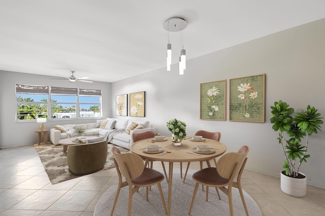 1502 S Lakeside Dr Unit 318, Lake Worth, FL 33460 - dining room with light tile patterned flooring and a ceiling fan