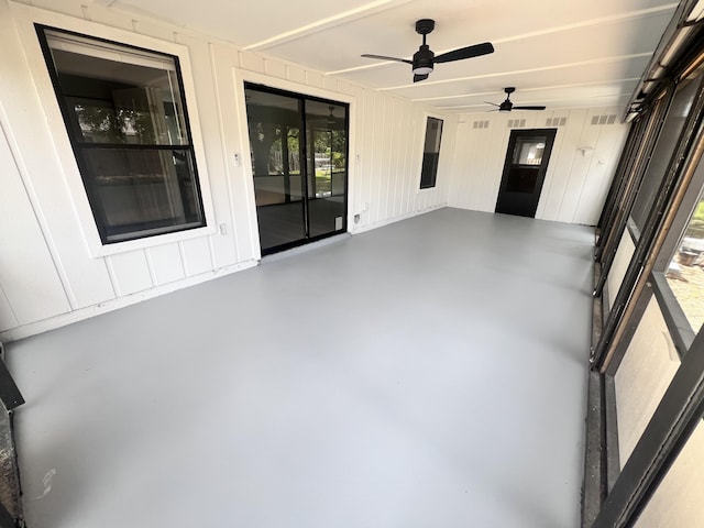 view of patio with ceiling fan