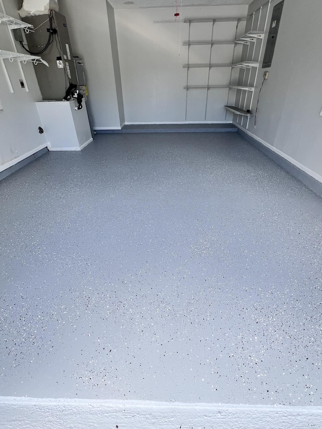 garage with baseboards