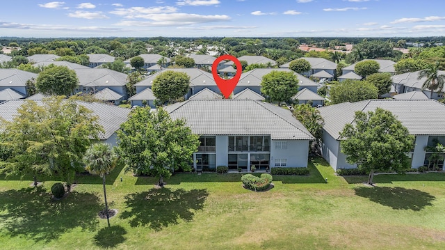 drone / aerial view featuring a residential view