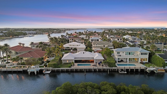 7 Inlet Cay Dr, Ocean Ridge, FL 33435 - birds eye view of property with a water view and a residential view