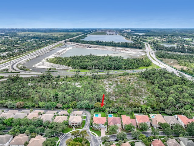 8086 Bautista Way, Palm Beach Gardens, FL 33418 - drone / aerial view with a water view and a residential view