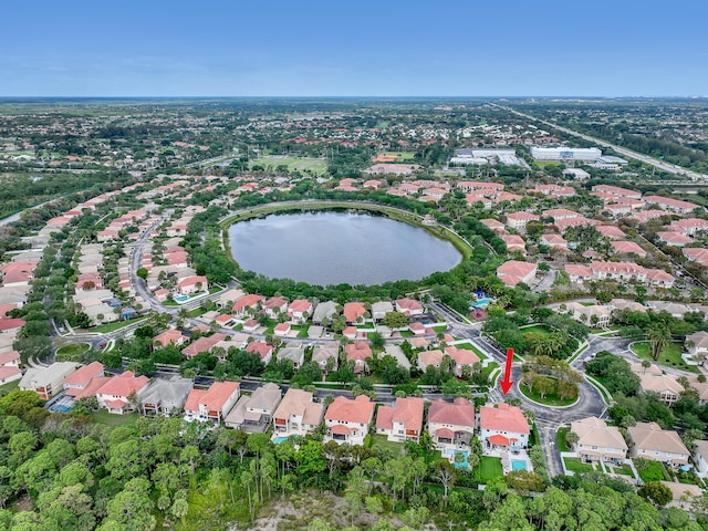8086 Bautista Way, Palm Beach Gardens, FL 33418 - birds eye view of property with a water view and a residential view