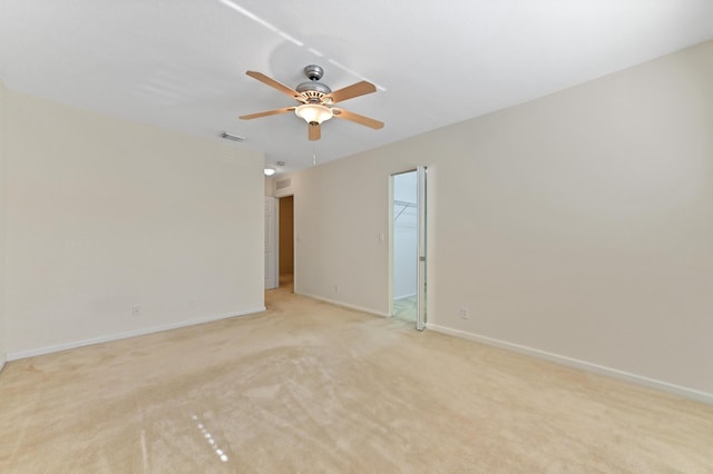 3119 N Evergreen Cir, Boynton Beach, FL 33426 - spare room with baseboards, ceiling fan, and light colored carpet