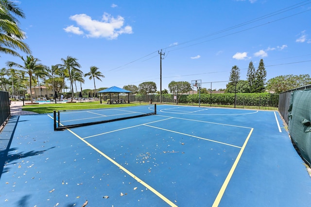 3119 N Evergreen Cir, Boynton Beach, FL 33426 - view of tennis court with community basketball court and a gazebo