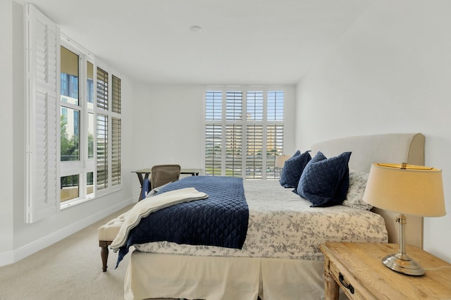 bedroom with carpet floors and baseboards