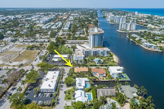 702 SE 7th St, Delray Beach, FL 33483 - aerial overview of property's location featuring a large body of water and nearby urban area
